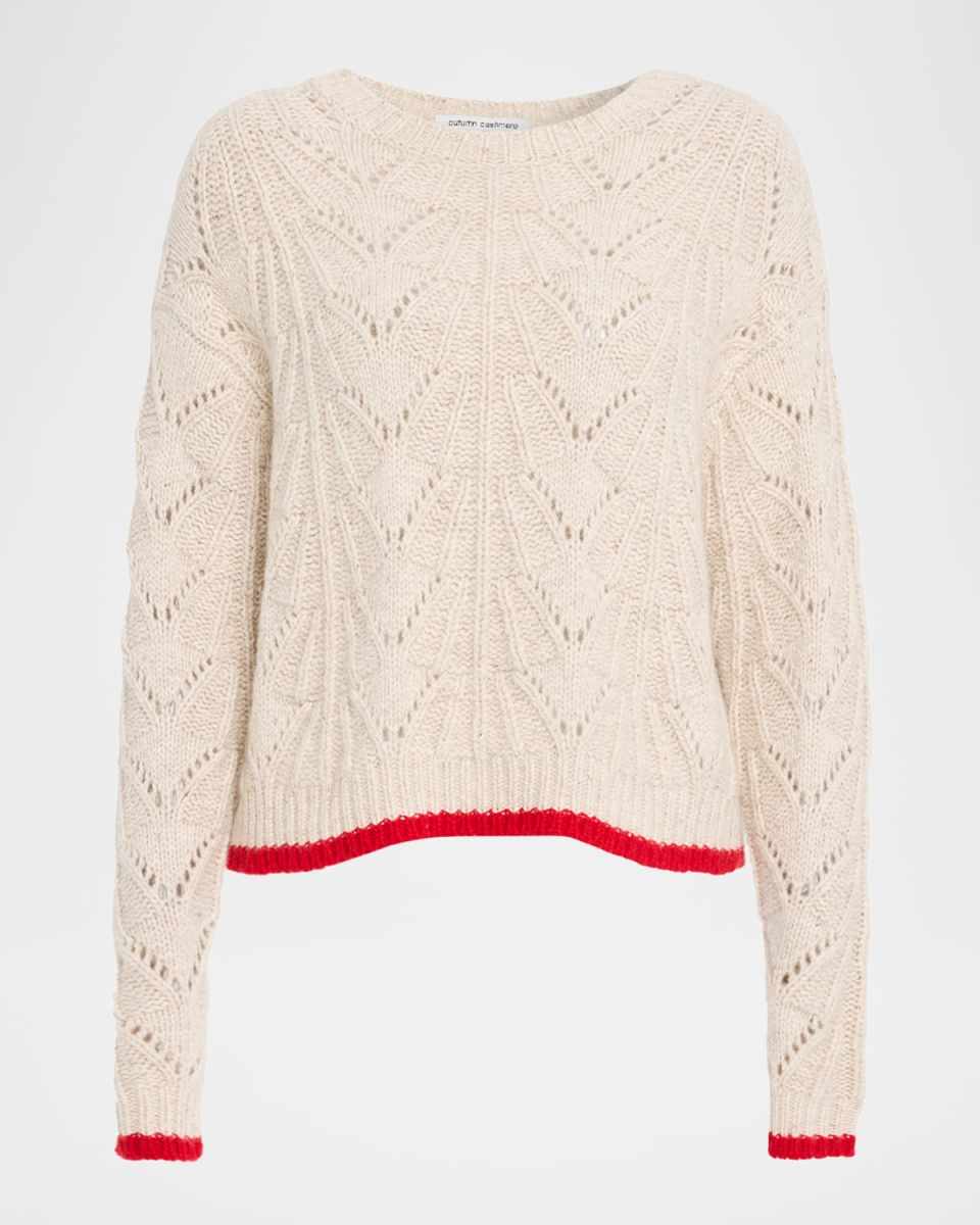 Boxy Shell-Stitch Cashmere Sweat